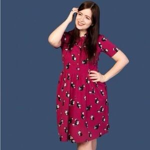 NWT Women’s Cakeworthy Lucifer Cinderella Short-Sleeve Print Dress